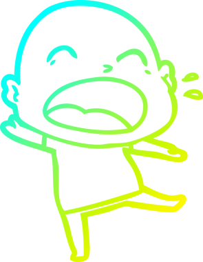 Bir insan tarafından çizilmiş kel adam diye bağıran bir çizgi film çizimi.