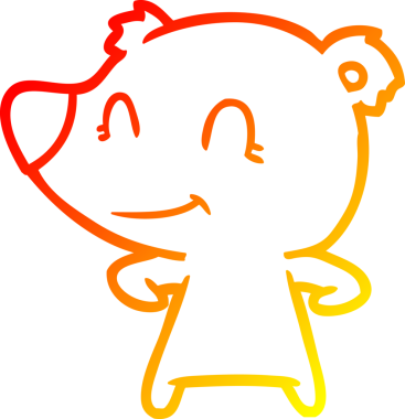 Bir insan tarafından çizilmiş dost bir ayı karikatürünü çiziyorum.