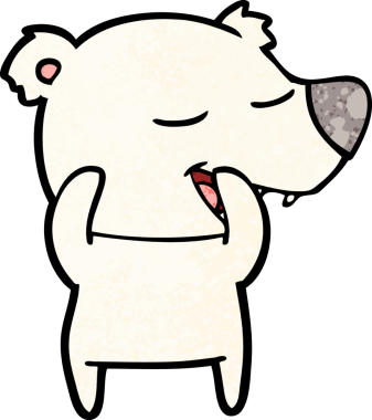 Bir insan tarafından çizilmiş kutup ayısı çizgi filmi.