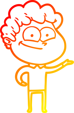 Bir insan tarafından çizilmiş mutlu bir adamın çizgi çizimi.