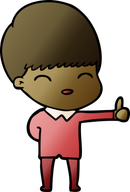 Bir insan tarafından çizilmiş mutlu çizgi film çocuğu.