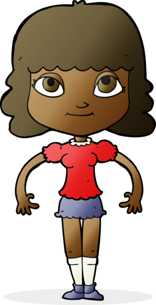 Bir insan tarafından çizilmiş karikatür kızı.