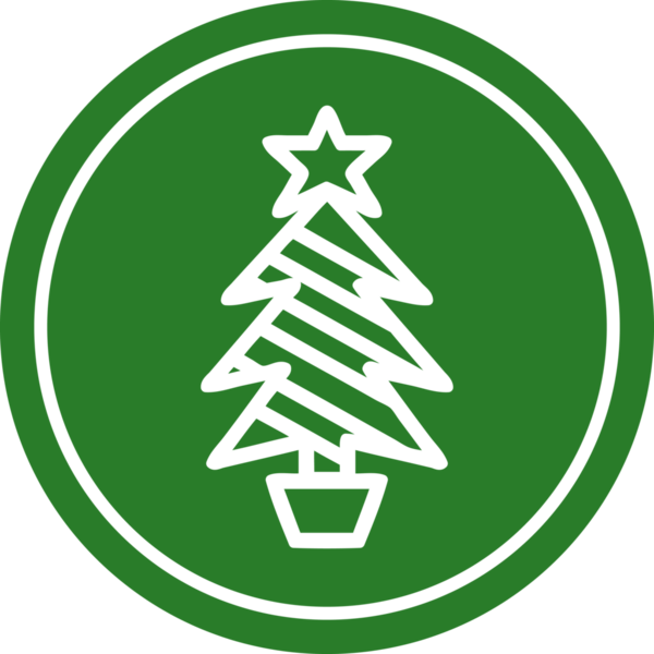 Noel ağacı dairesel simgesi bir insan tarafından çizilmiş.