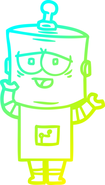 Bir insan tarafından çizilmiş soğuk gradyan robot çizimi