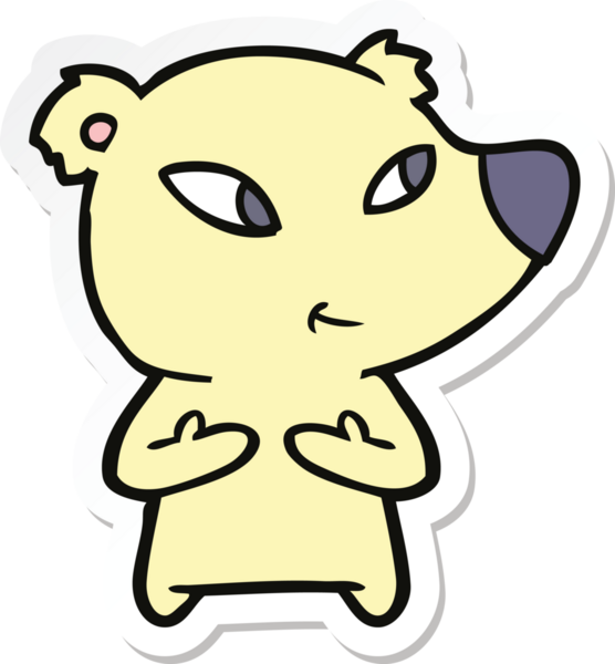 Bir insan tarafından çizilmiş şirin bir ayının çıkartması.