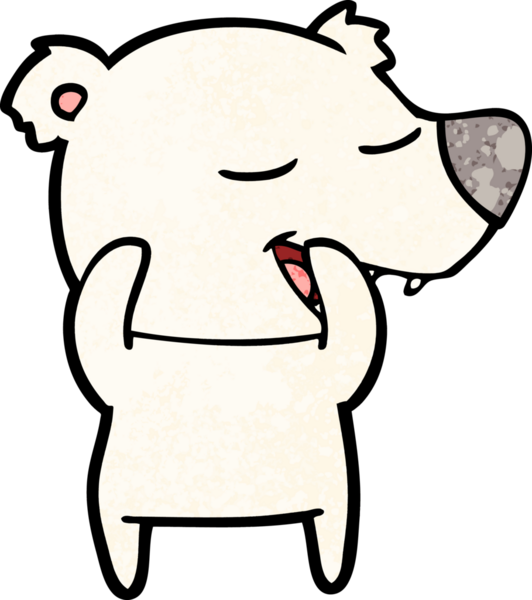 Bir insan tarafından çizilmiş kutup ayısı çizgi filmi.