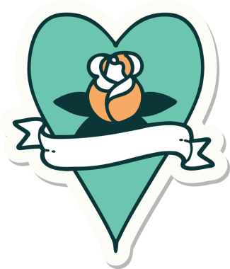 Bir insan tarafından çizilmiş, geleneksel kalp şeklinde dövme çıkartması.