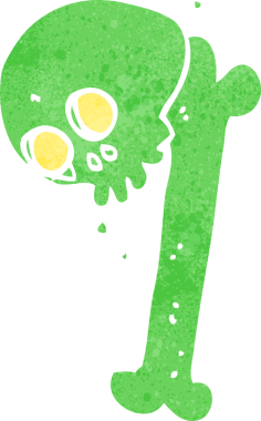 Bir insan tarafından çizilmiş bir cadılar bayramı kemik numarası.