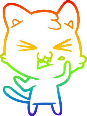 gökkuşağı gradyanı çizimi bir insan tarafından çizilmiş çizgi film kedisi