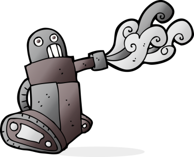 bir insan tarafından çizilmiş karikatür tankı robotu