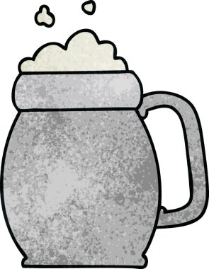 Bir insan tarafından çizilmiş garip bir çizgi film birası.