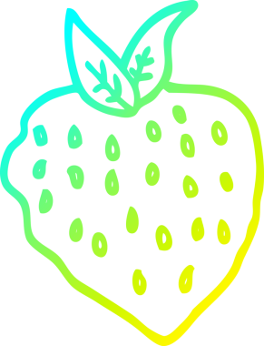 Bir insan tarafından çizilmiş bir çileğin soğuk gradyan çizimi