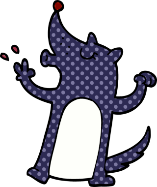 Bir insan tarafından çizilmiş uluyan kurt.