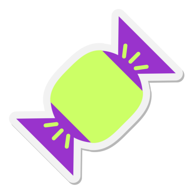 Bir insan tarafından çizilmiş Cadılar Bayramı şeker etiketi.