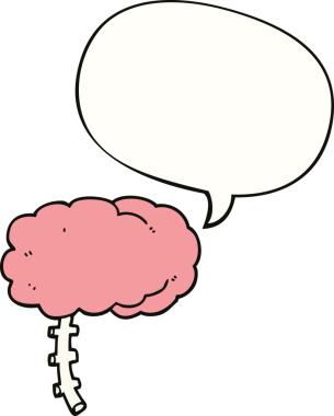 bir insan tarafından çizilmiş konuşma baloncuklu çizgi film beyni