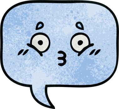 Bir insan tarafından çizilmiş bir konuşma baloncuğunun retro grunge doku karikatürü