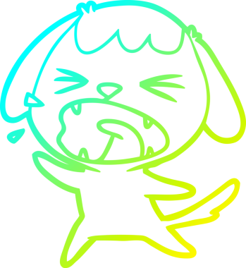 Bir insan tarafından çizilmiş şirin bir köpeğin soğuk gradyan çizimi