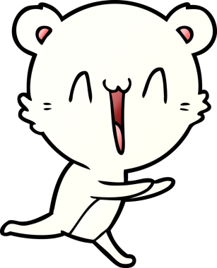 Bir insan tarafından çizilmiş mutlu kutup ayısı karikatürü