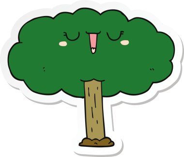 Bir insan tarafından çizilmiş karikatür ağacının çıkartması.