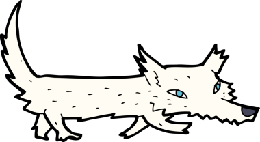 Bir insan tarafından çizilmiş küçük bir kurt.