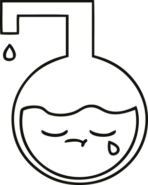 Bir insan tarafından çizilmiş bir bilim deneyinin çizgi çizimi