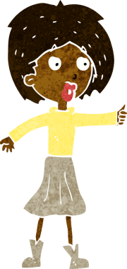 Bir insan tarafından çizilmiş karikatür kadın.