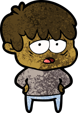 Bir insan tarafından çizilmiş bitkin çocuk çizgi filmi.