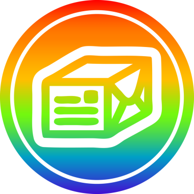 bir insan tarafından çizilmiş gökkuşağı gradyan ile paketlenmiş dairesel simge