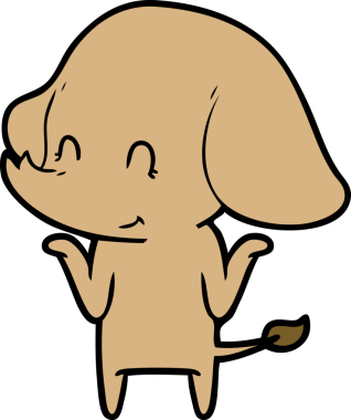 Bir insan tarafından çizilmiş şirin bir fil.