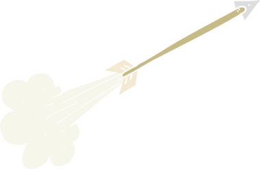 Bir insan tarafından çizilen uçan okun düz renk çizimi