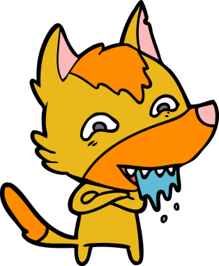 Bir insan tarafından çizilmiş tilki çizgi film karakteri