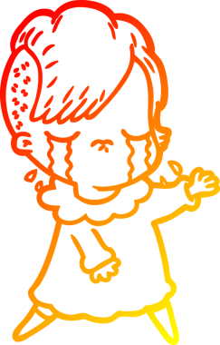 Bir insan tarafından çizilmiş, ağlayan bir çizgi film çizimi.