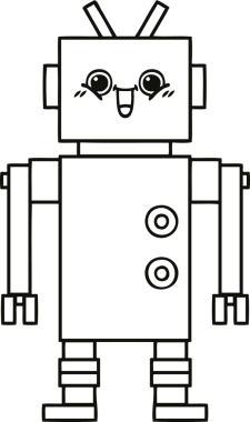 Bir insan tarafından çizilmiş robot çizimi