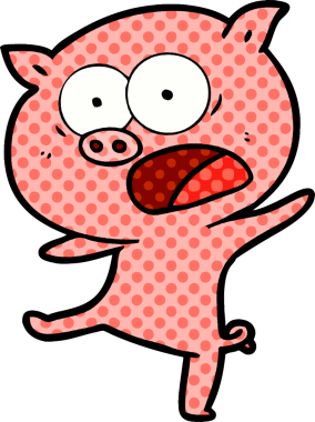 Bir insan tarafından çizilmiş domuz bağırması.