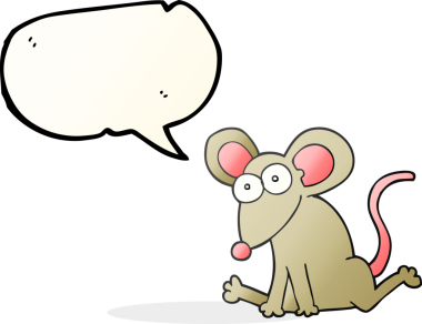 Bir insan tarafından çizilmiş serbest konuşma balonu çizgi film faresi