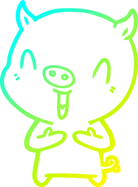 Bir insan tarafından çizilmiş mutlu çizgi film domuzu çizimi.