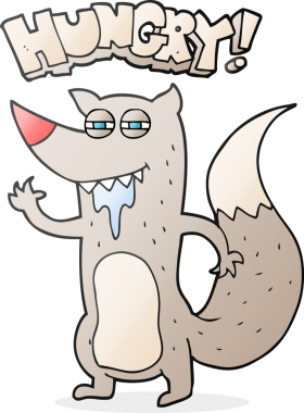 Bir insan tarafından çizilmiş serbest çizim, aç kurt.