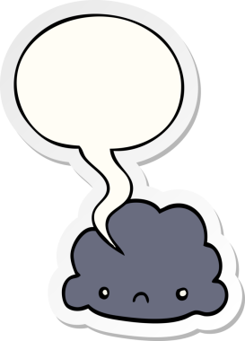 Bir insan tarafından çizilmiş balon çıkartmalı çizgi film bulutu.