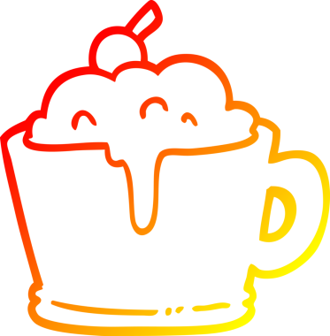 Bir insan tarafından çizilmiş bir çizgi filmin sıcak gradyan çizimi.