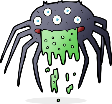 Bir insan tarafından çizilmiş iğrenç cadılar bayramı örümceği.