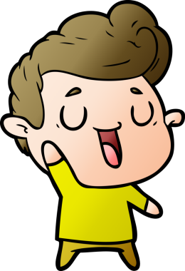 Bir insan tarafından çizilmiş mutlu çizgi film adamı.