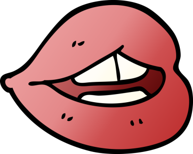 Bir insan tarafından çizilmiş pembe dudaklar.