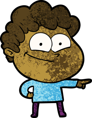 Bir insan tarafından çizilmiş mutlu bir adam.