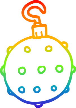 Gökkuşağı gradyanı çizimi bir insan tarafından çizilmiş altın bir Xmas