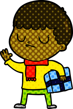 Bir insan tarafından çizilmiş huysuz çocuk çizgi filmi.