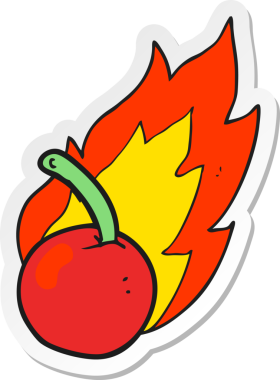 Bir insan tarafından çizilmiş kiraz ağacının çıkartması.