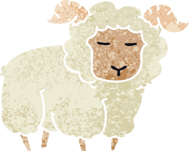 Retro illüstrasyon tarzı, bir insan tarafından çizilmiş tuhaf çizgi film koçu.