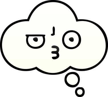 Bir insan tarafından çizilen düşünce baloncuğunun gölgeli çizimi