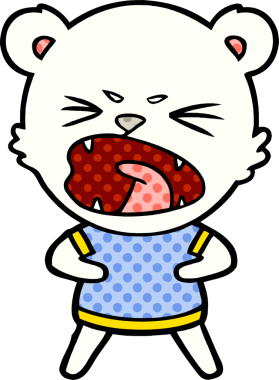 Bir insan tarafından çizilmiş kızgın kutup ayısı çizgi filmi.