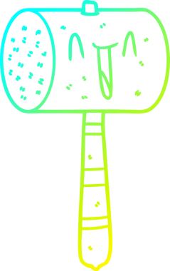 Bir insan tarafından çizilmiş bir karikatür çekiç çizimi.